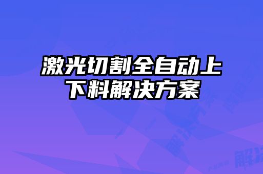 激光切割全自動(dòng)上下料解決方案