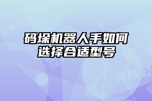 碼垛機(jī)器人手如何選擇合適型號