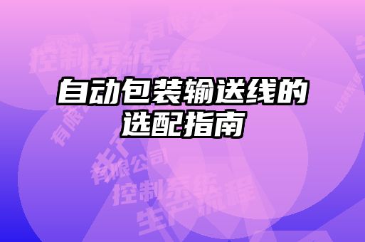 自動(dòng)包裝輸送線的選配指南