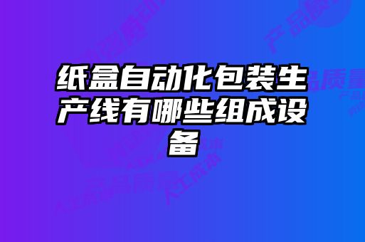 紙盒自動化包裝生產線有哪些組成設備